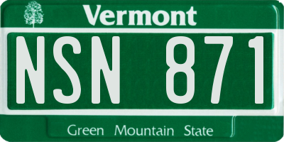 VT license plate NSN871