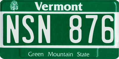 VT license plate NSN876