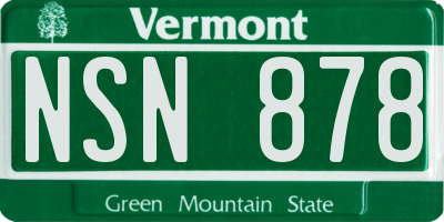 VT license plate NSN878