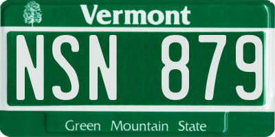 VT license plate NSN879