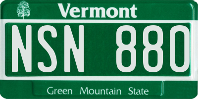 VT license plate NSN880