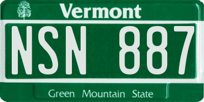 VT license plate NSN887