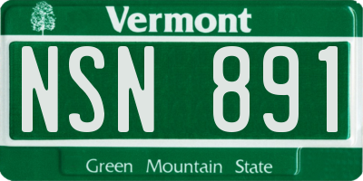 VT license plate NSN891