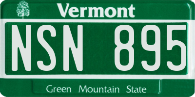 VT license plate NSN895