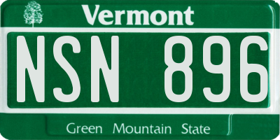 VT license plate NSN896