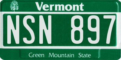 VT license plate NSN897