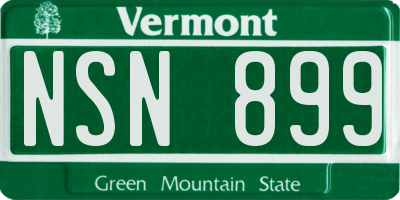 VT license plate NSN899