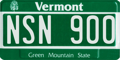 VT license plate NSN900