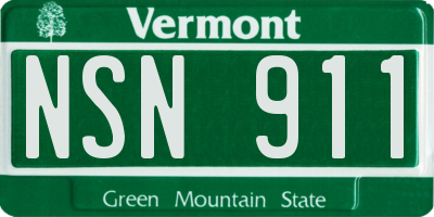 VT license plate NSN911