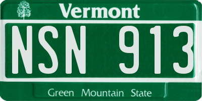 VT license plate NSN913