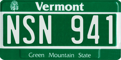 VT license plate NSN941