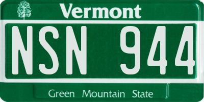 VT license plate NSN944