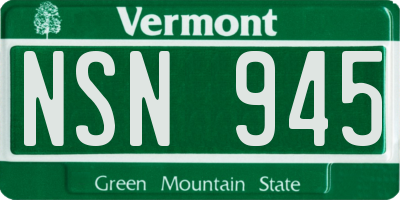 VT license plate NSN945