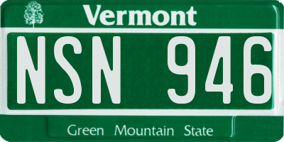 VT license plate NSN946