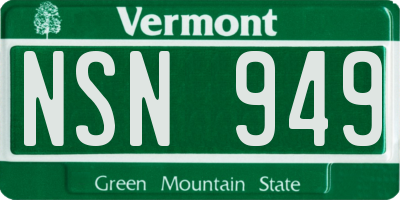 VT license plate NSN949