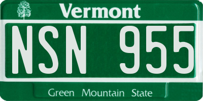 VT license plate NSN955