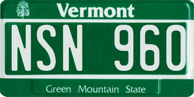 VT license plate NSN960