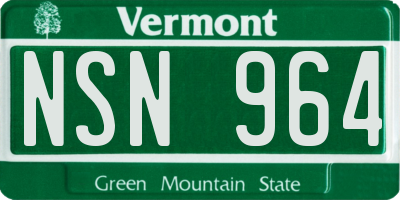 VT license plate NSN964