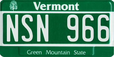 VT license plate NSN966