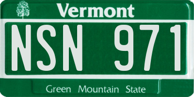 VT license plate NSN971