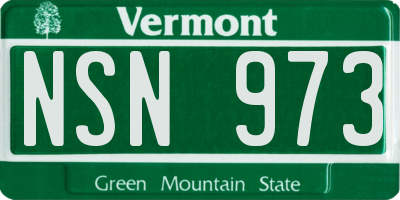 VT license plate NSN973