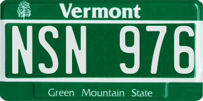 VT license plate NSN976