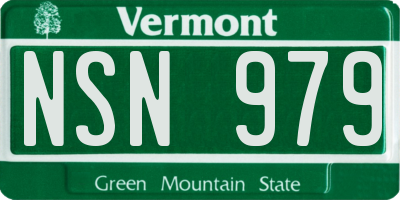 VT license plate NSN979