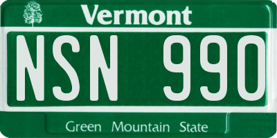VT license plate NSN990