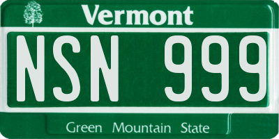 VT license plate NSN999