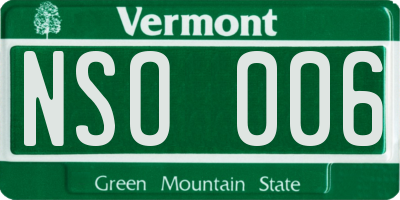 VT license plate NSO006