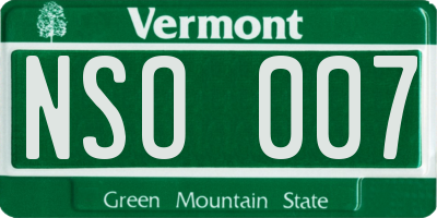 VT license plate NSO007