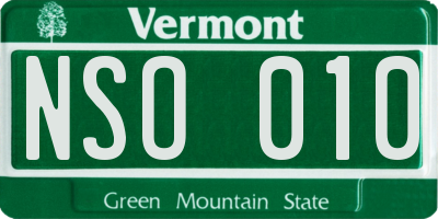 VT license plate NSO010