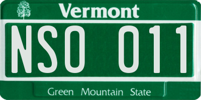 VT license plate NSO011