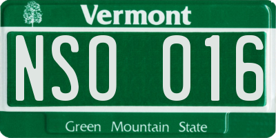 VT license plate NSO016