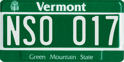 VT license plate NSO017