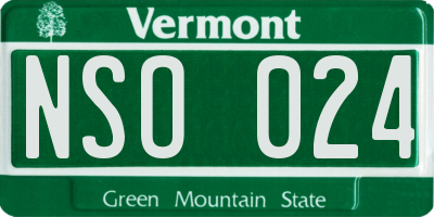 VT license plate NSO024