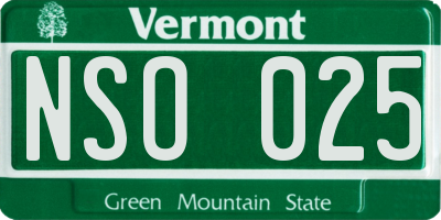 VT license plate NSO025