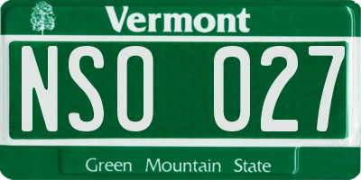 VT license plate NSO027