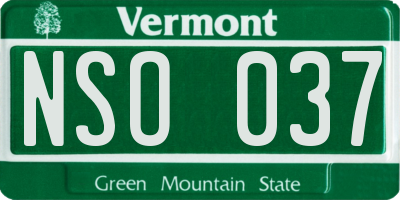 VT license plate NSO037