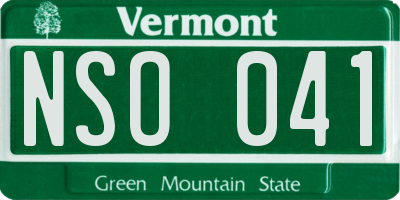 VT license plate NSO041