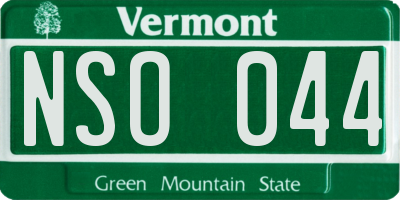 VT license plate NSO044