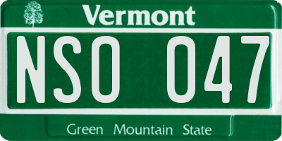 VT license plate NSO047