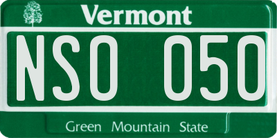 VT license plate NSO050