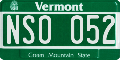 VT license plate NSO052