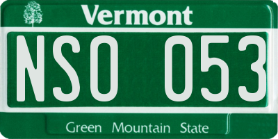VT license plate NSO053