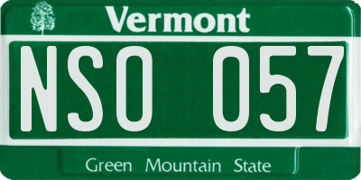 VT license plate NSO057