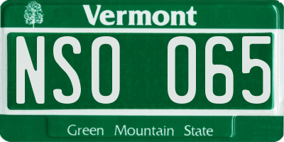 VT license plate NSO065
