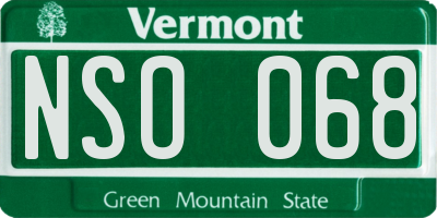VT license plate NSO068