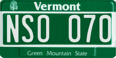 VT license plate NSO070