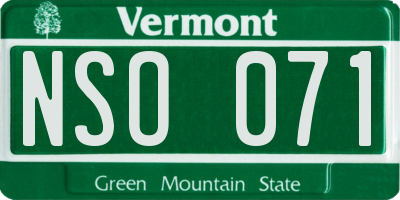 VT license plate NSO071